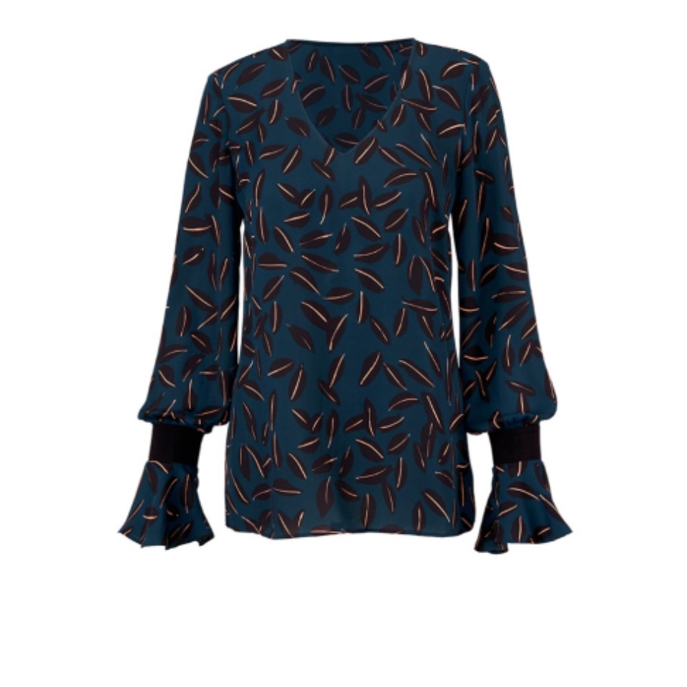 CAbi - Shadow Leaf Blouse (3763) NWOT